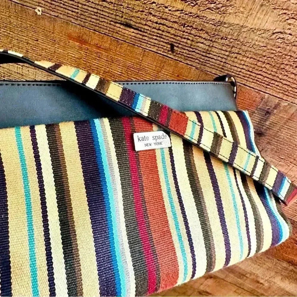 Kate Spade 90’s Y2K Vintage Stripped Shoulder Bag - Picture 3 of 9